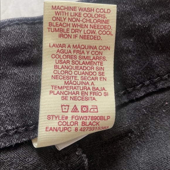 FADED GLORY black cotton, stretch, jeans size 22WP for shorter/petite women - Picture 4 of 16